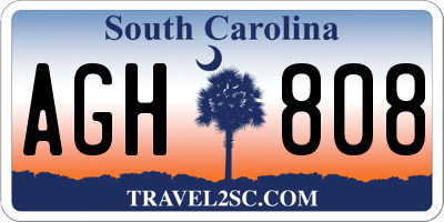SC license plate AGH808