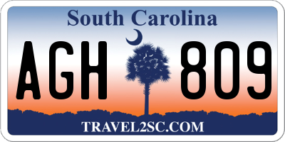 SC license plate AGH809