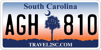 SC license plate AGH810
