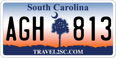 SC license plate AGH813