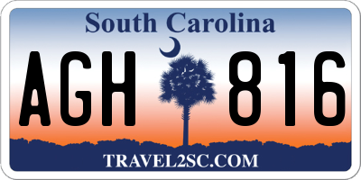SC license plate AGH816