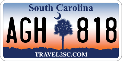 SC license plate AGH818