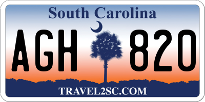 SC license plate AGH820