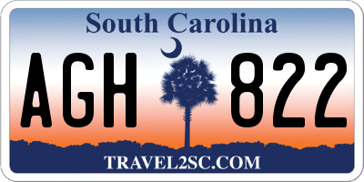 SC license plate AGH822