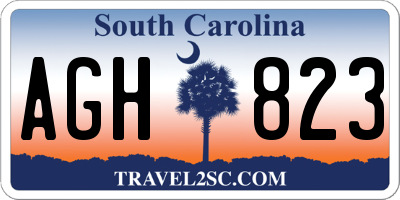 SC license plate AGH823
