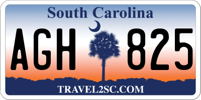 SC license plate AGH825