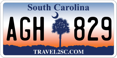SC license plate AGH829