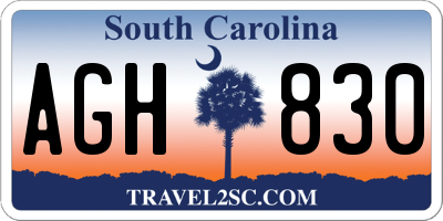 SC license plate AGH830