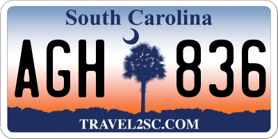 SC license plate AGH836