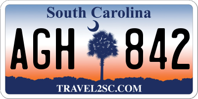 SC license plate AGH842