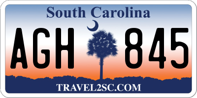 SC license plate AGH845