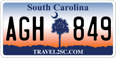 SC license plate AGH849