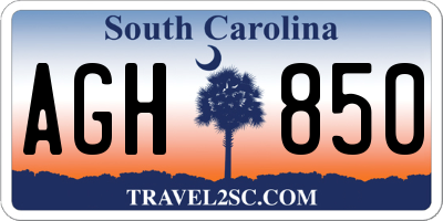 SC license plate AGH850