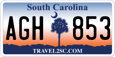 SC license plate AGH853