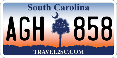 SC license plate AGH858