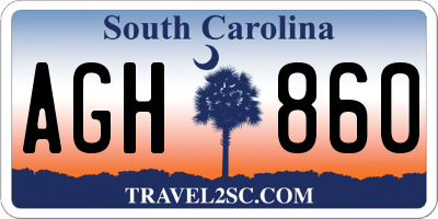 SC license plate AGH860