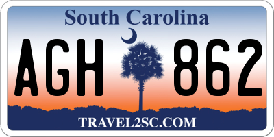 SC license plate AGH862