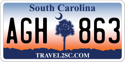 SC license plate AGH863