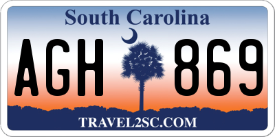 SC license plate AGH869