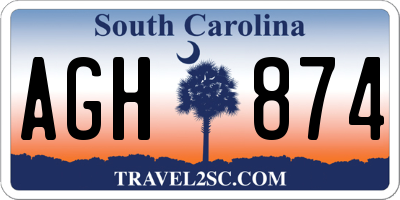 SC license plate AGH874