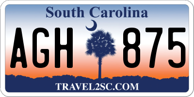 SC license plate AGH875