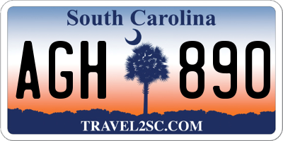 SC license plate AGH890