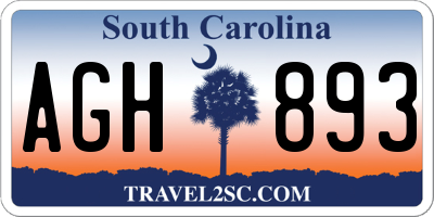 SC license plate AGH893