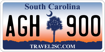 SC license plate AGH900