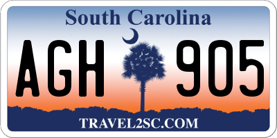 SC license plate AGH905