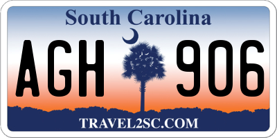 SC license plate AGH906