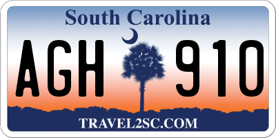SC license plate AGH910