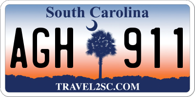 SC license plate AGH911