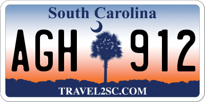 SC license plate AGH912
