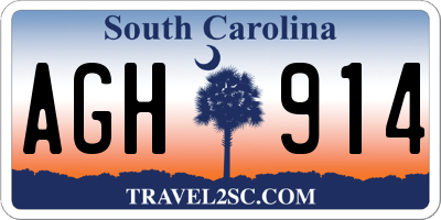 SC license plate AGH914