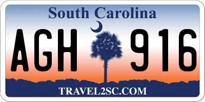 SC license plate AGH916