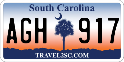 SC license plate AGH917
