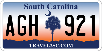 SC license plate AGH921