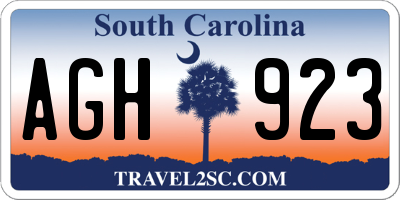 SC license plate AGH923