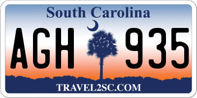 SC license plate AGH935