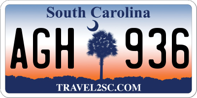 SC license plate AGH936