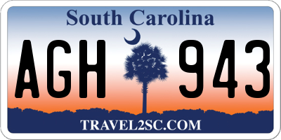 SC license plate AGH943