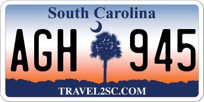 SC license plate AGH945