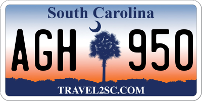 SC license plate AGH950