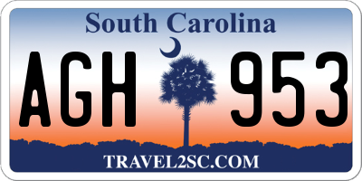 SC license plate AGH953