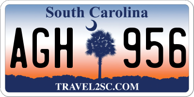 SC license plate AGH956