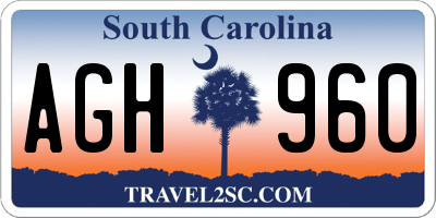 SC license plate AGH960