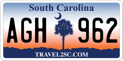SC license plate AGH962