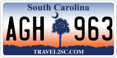 SC license plate AGH963