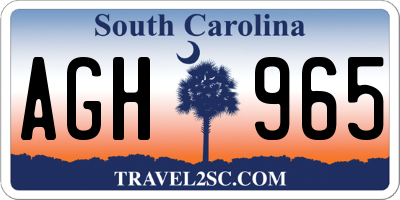 SC license plate AGH965