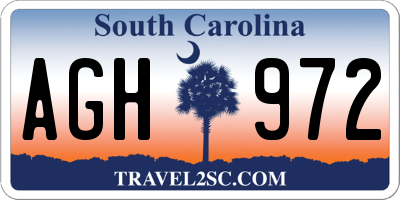 SC license plate AGH972